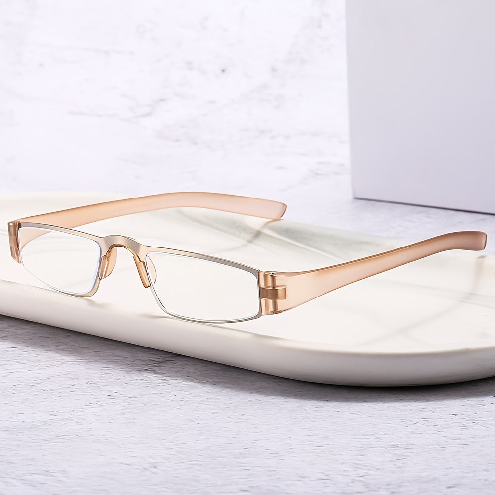 Small Frame Rectangular Reading Glasses Light Blocking HD Eyeglasses