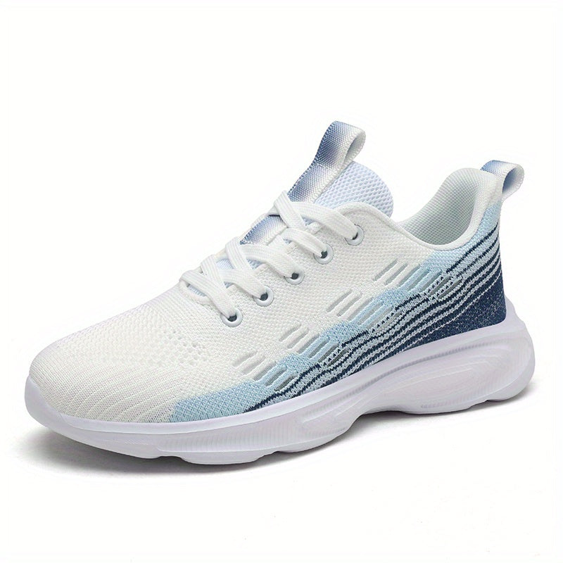 Thick Sole Shock Absorption Woven Shoes Mesh Non Slip Running Shoes