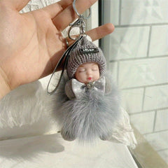 Faux Fur Fox Ball Doll Keychain Bag Accessory