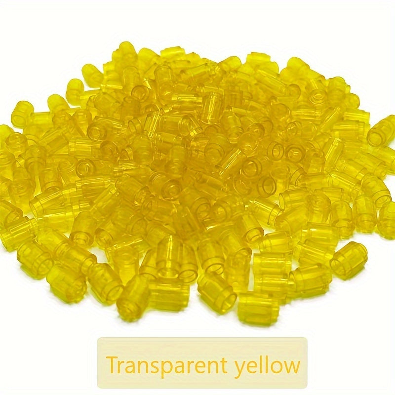 100pcs Transparent ABS Building Blocks 1x1 Cylindrical Bricks