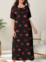 Kiss Print Short Sleeve Nightdress