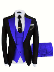 Formal 3 Pieces Set Men's Business Suit for Dinner Wedding Party