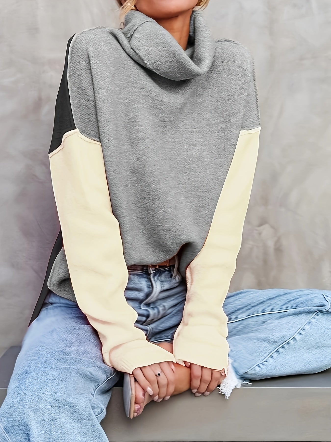 Turtle Neck Pullover Sweater for Women