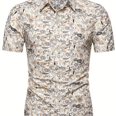 Casual Paisley Pattern Short Sleeve Shirt Men s Hawaiian Shirt