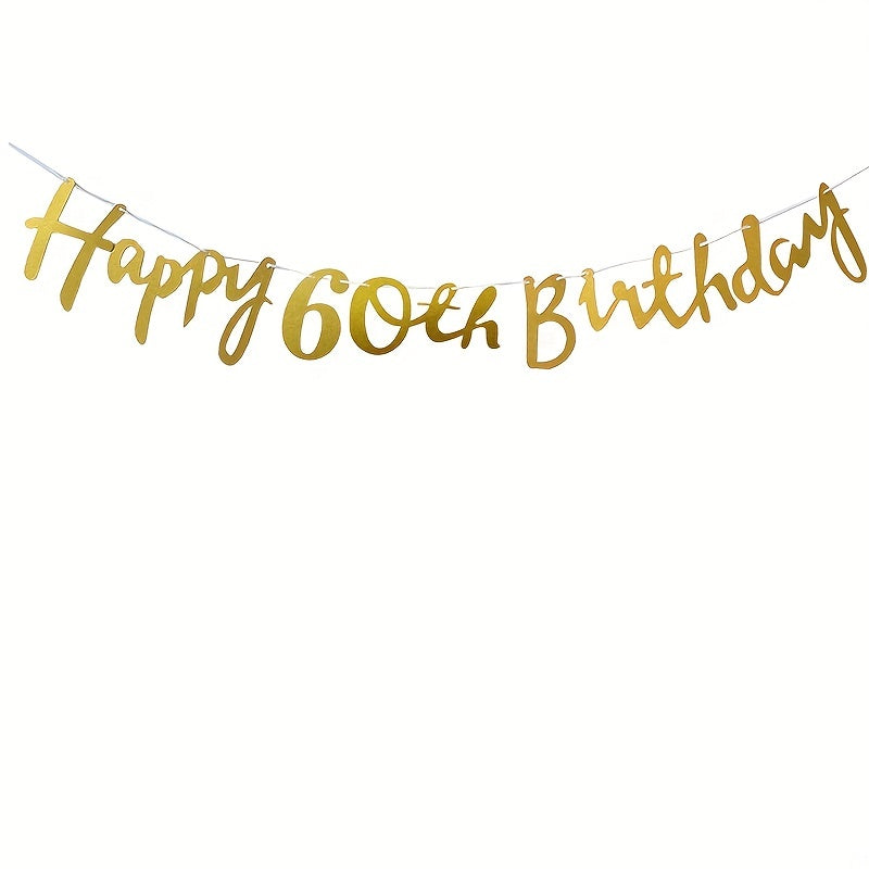 60th Birthday Pull Flag Decoration Background Wall Decoration