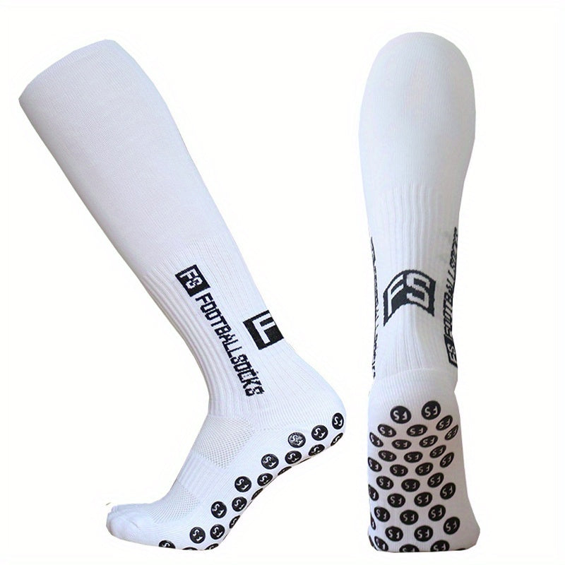 Non slip Silicone Bottom Athletic Socks Over The Calf Long Sports Socks