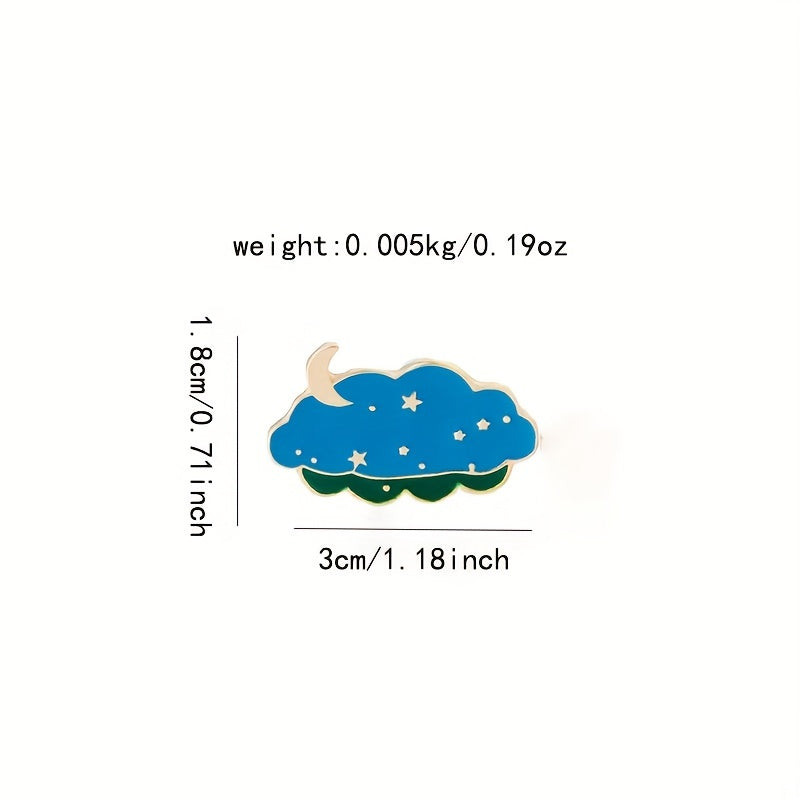 Moon Star Sky Brooch Clothing Bag Accessory