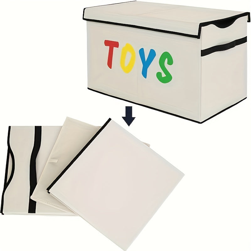 Large Beige Toy Box Canvas Soft Fabric Children Toy Storage Bin