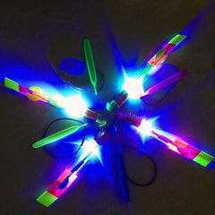 10pcs Glow in the Dark Flying Rocket Slingshot Toy For Kids