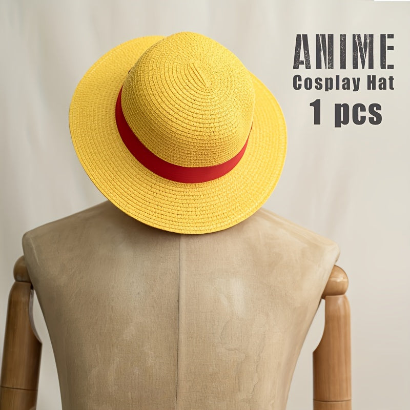 Yellow Straw Hat Summer Cosplay Cap Beach Cap Women Men