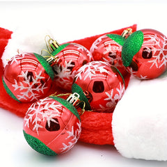 6pcs Painted Christmas Tree Hanging Balls