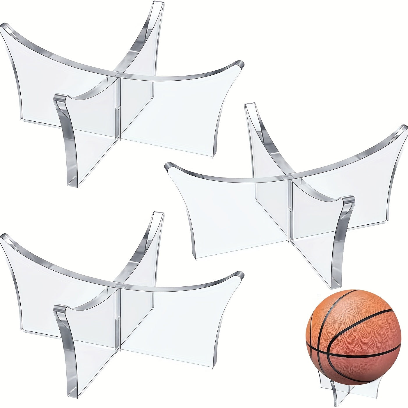 Acrylic Sports Ball Display Stand - Football Basketball Volleyball Rugby Soccer