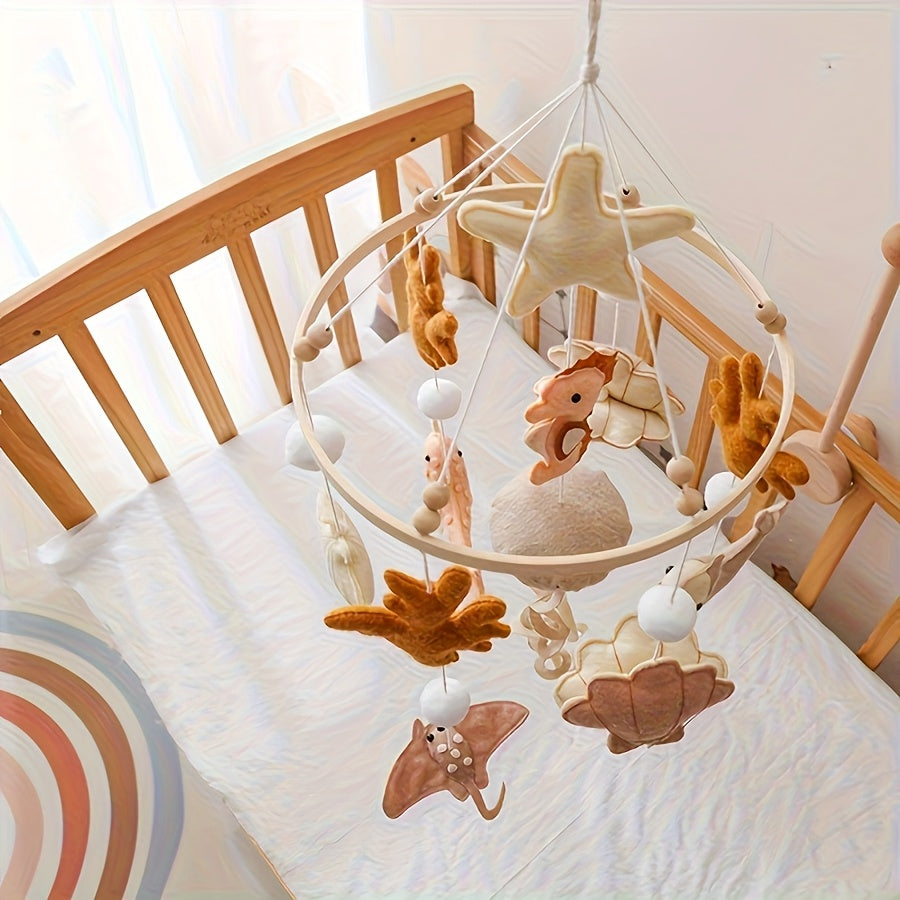 Soft Animal Shapes Baby Mobile Crib Bell Toy with Pastel Colors