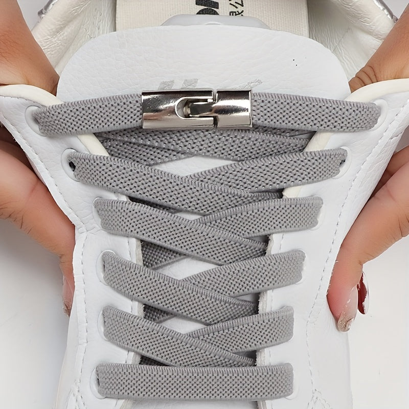 Metal Buckle Lace up Shoelaces Lazy Shoelaces