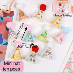 Mini Fur Ball Hats for Cake Decoration