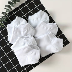 7 Pairs Solid Low Cut Ankle Socks for Women