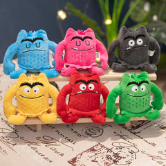 6pcs Colorful Monster Plush Toys for Kids Angry Emotional Soft Polyester Blend