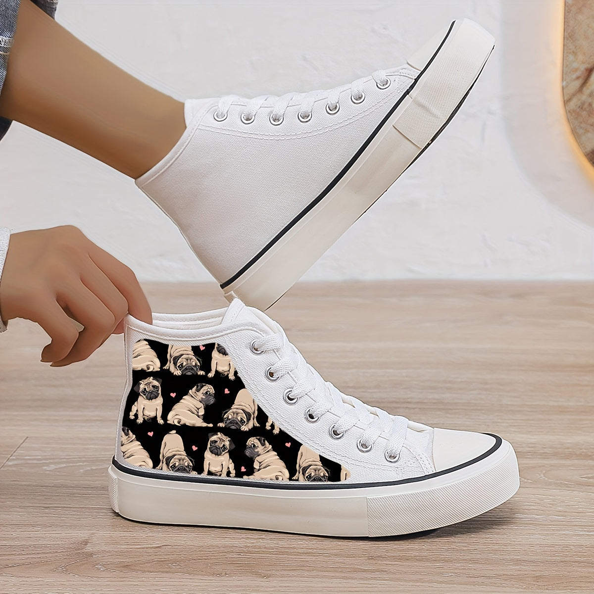 Plush Lined Thermal Chunky Canvas Sneakers Flat Heighten Fall Winter Warm
