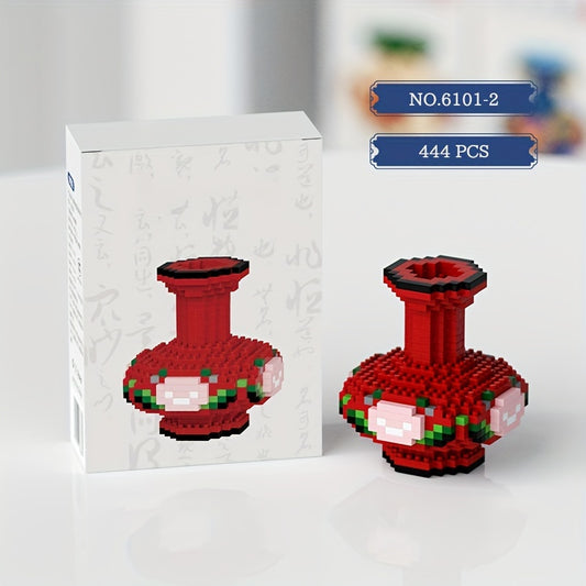 Flower Vase Building Blocks Desktop Decor Christmas Gift Floral Theme