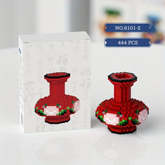 Flower Vase Building Blocks Desktop Decor Christmas Gift Floral Theme