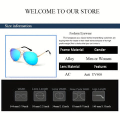Top Bar Aviator Sunglasses Mirror Lens UV400
