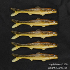 5pcs Fork Tail Soft Lure PVC Bionic Swimbait Fishing Accessories