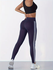 Solid Cropped Yoga Leggings Sports Fitness Running & High Stretchy Pants