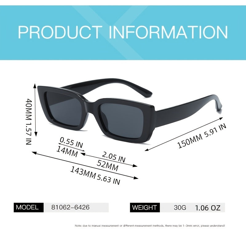 Vintage Rectangular Sunglasses Women's Shades Eyeglasses