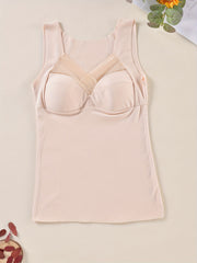 Mesh Thermal Underwear V Neck Sleeveless Top Women's Lingerie