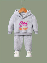Girl & Dad Long Sleeve Hoodie Set with Sweatpants