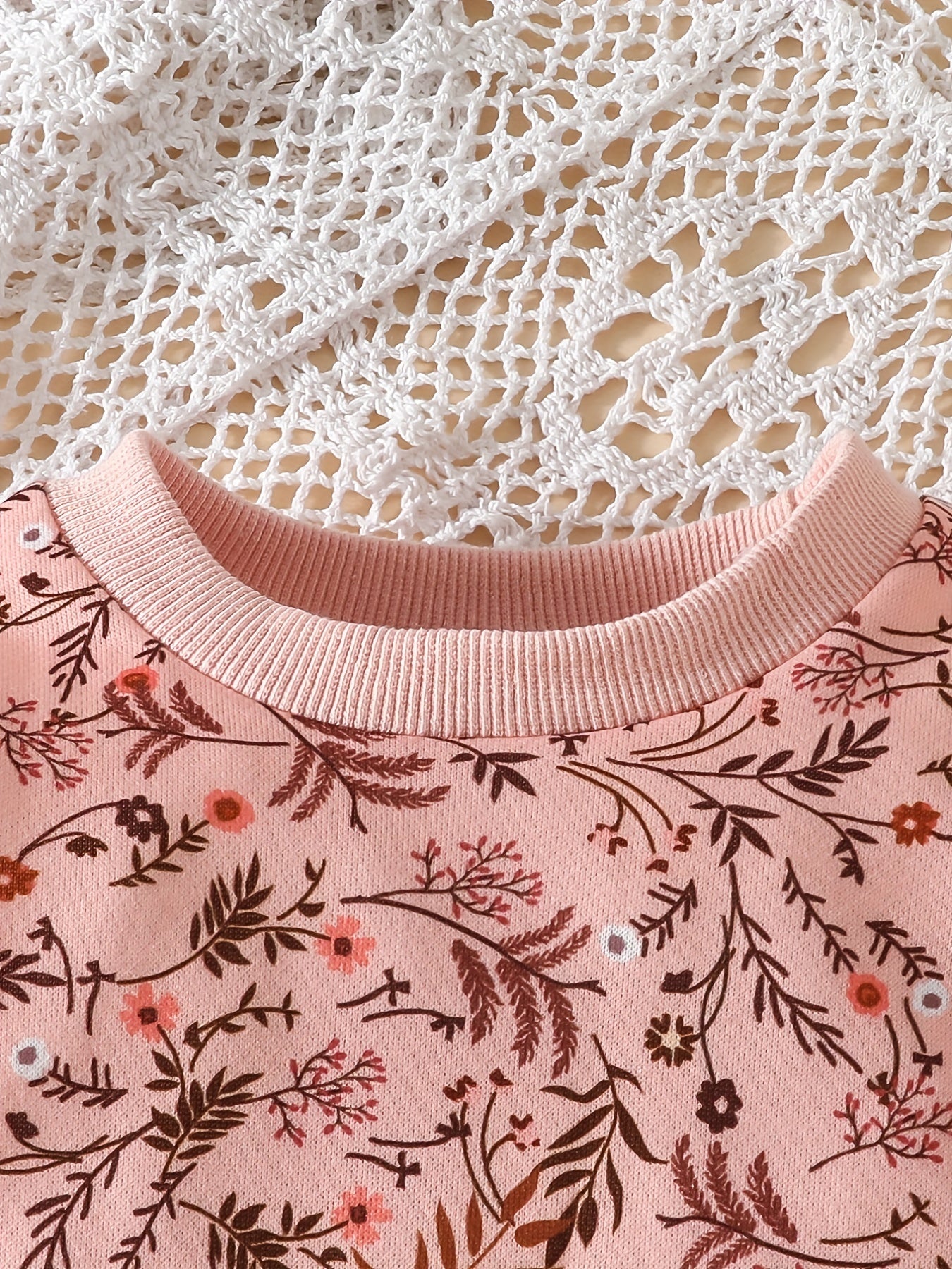 Baby Girl's Ditsy Print Sweatshirt Top Pants 2pcs Outfit
