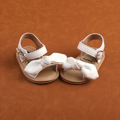 Bowknot Open Toe Sandals For Baby Girls Hook & Loop Non Slip Lightweight Shoes