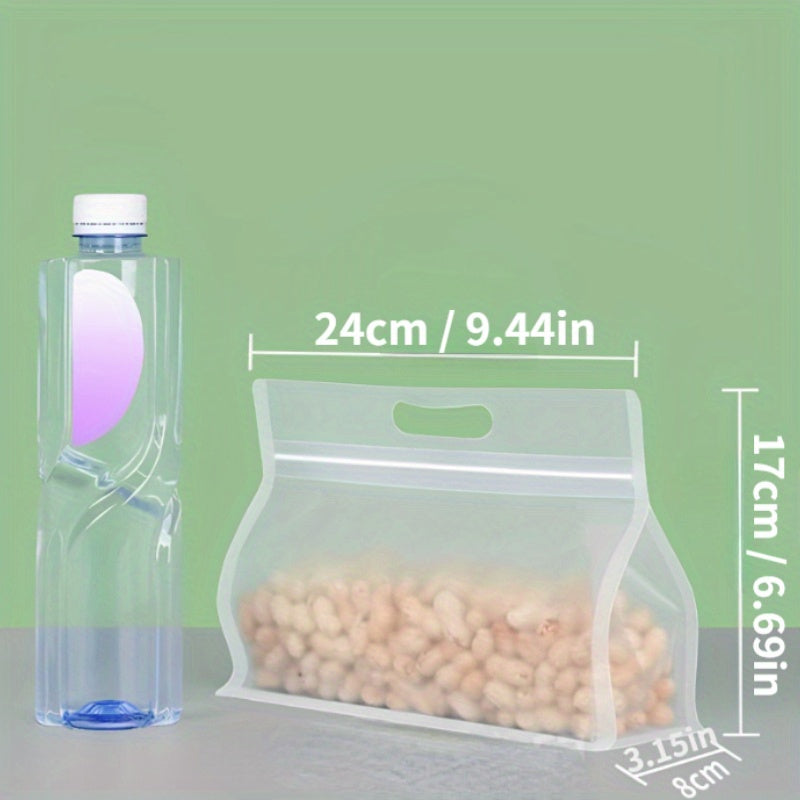 10pcs Reusable Silicone Leakproof Food Storage Bags Kitchen & Travel Organizer