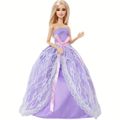 Doll Wedding Dress Lace Gown with Bow Princess Ball Dress for 11.5 Dolls