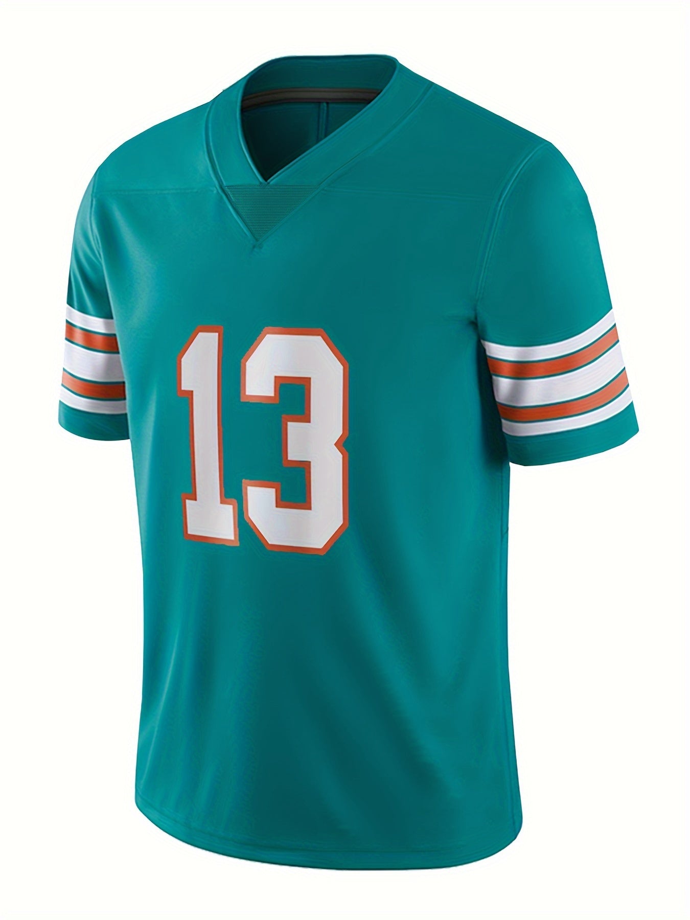 Men's 13 Football Jersey V-Neck Short Sleeve Embroidered Sweatshirt