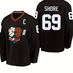 Men's Dog Pattern Hockey Jersey Long Sleeve Retro Classic Sweatshirt