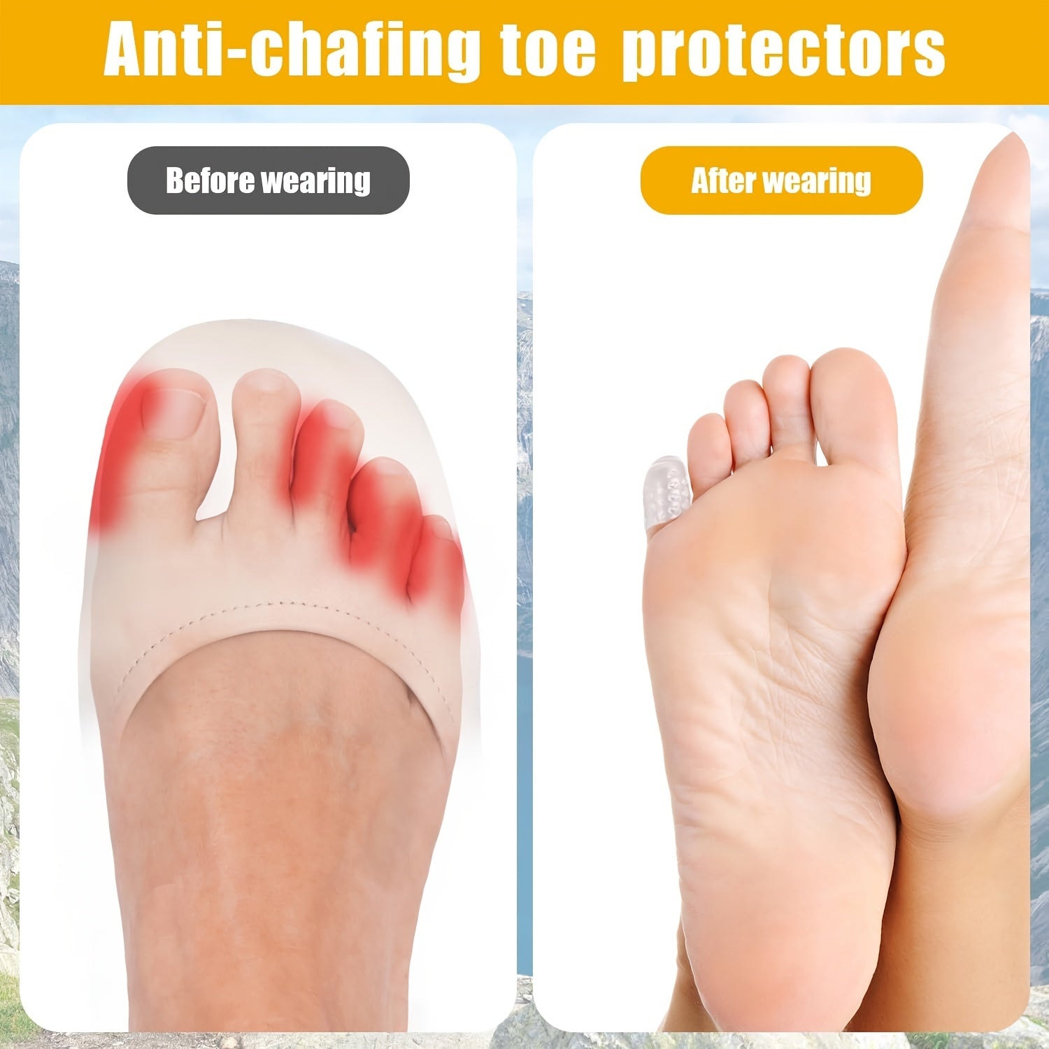 HappyFit 10pcs Big Toe Caps Gel Toe Protector With Breathable Hole