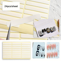 Double Sided Adhesive Nail Stickers Tape - 24 Stickers Set