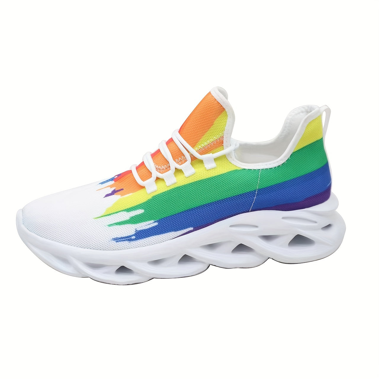 Men's Slip On Blade Sneakers Rainbow Athletic Shoes