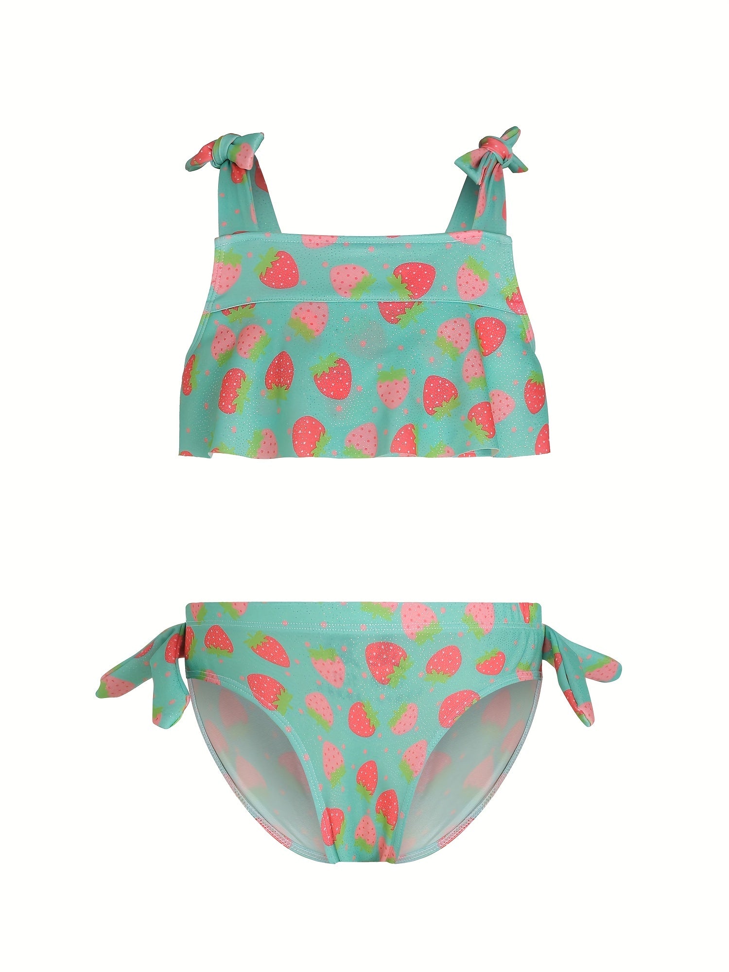 Girls Strawberry Graphic Tankini Swimsuit Set