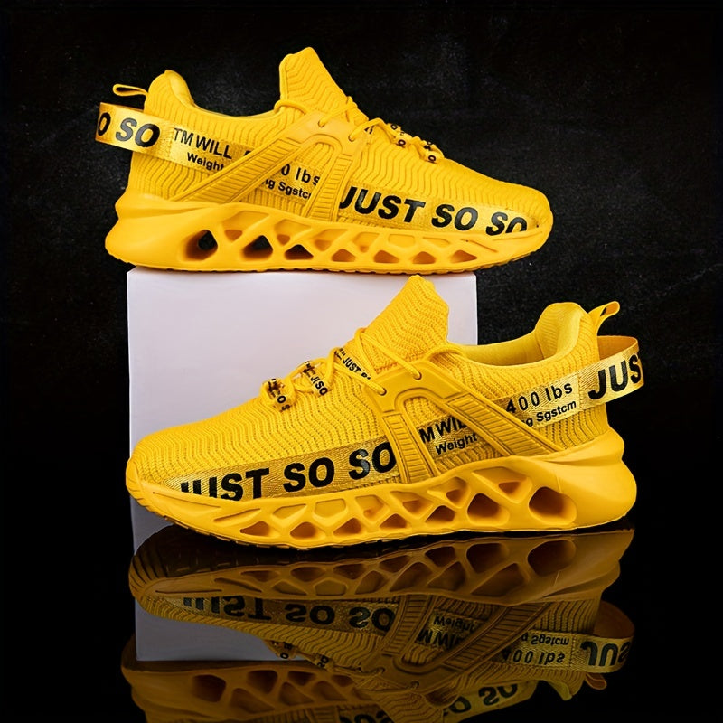 Men's Breathable Running Shoes Shock Absorption Lace Up Sneakers