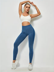 Seamless Knitted Tight Sports Leggings for Yoga Running