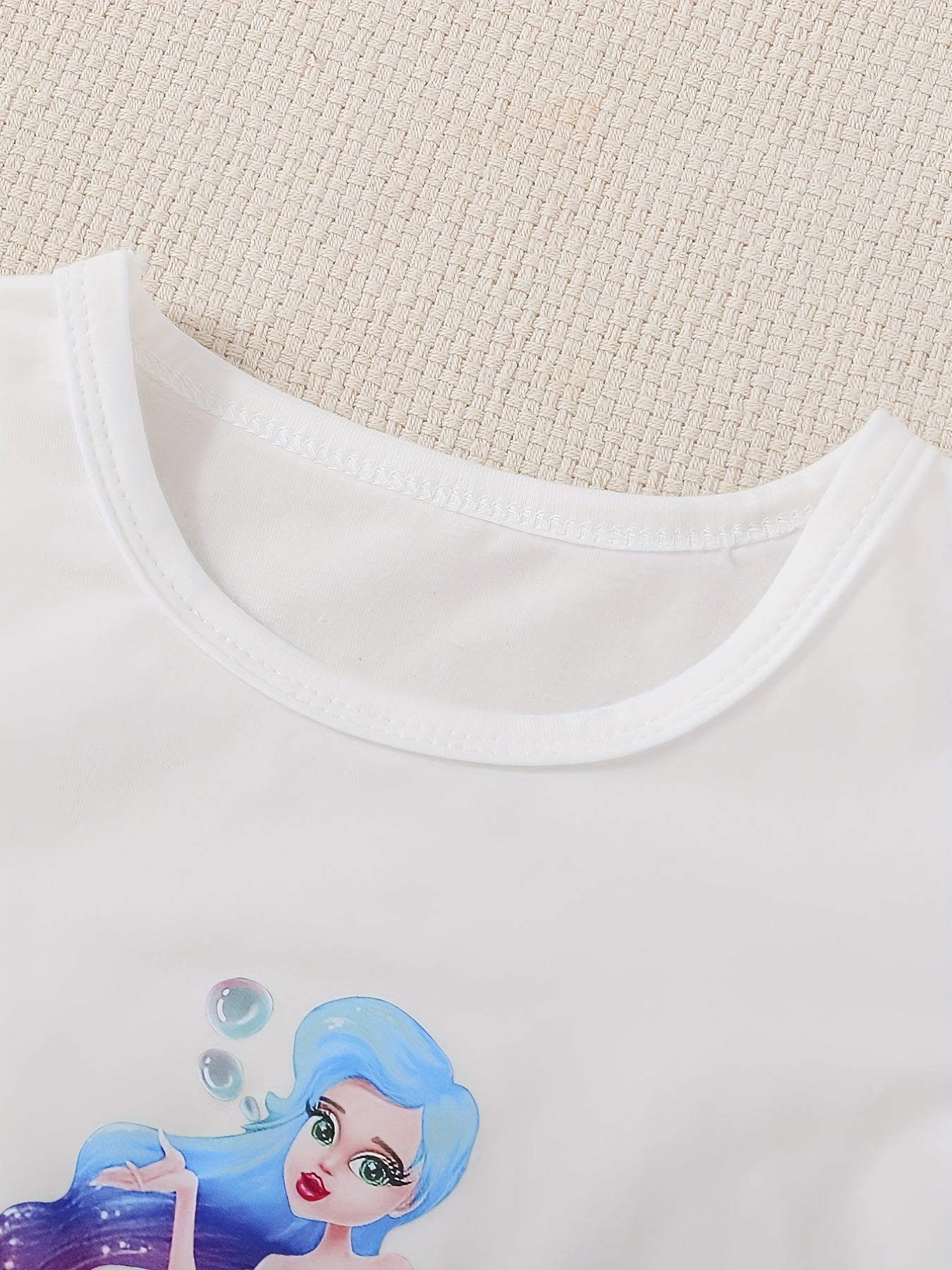 2pcs Toddler Girls Mermaid T Shirt & Pants Set