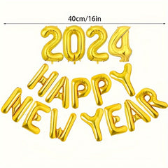 16pcs Happy Year Letter Foil Balloon Christmas Party Decoration