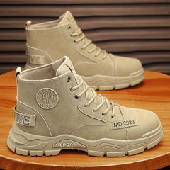 Men's High Top Hiking Boots Non Slip Lace Up Durable Outdoor Shoes