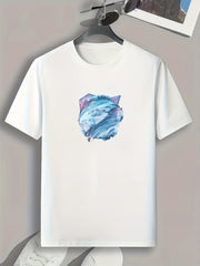 Abstract Pattern Men's Comfy T shirt Active Slightly Stretch Tee