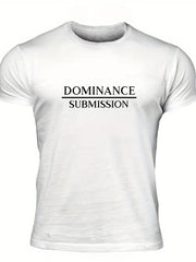 Men's Letter Print T shirt Casual Comfy Crew Neck Tee