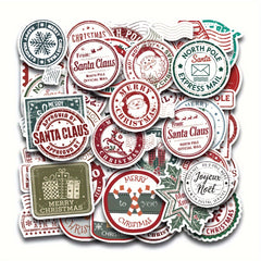 50pcs Christmas Vintage Santa Claus Stickers Party Sealing Stick