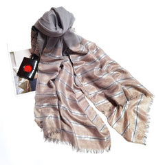Arab Yarn Fringed Scarf Silky Shawl Lightweight Shawl Wrap