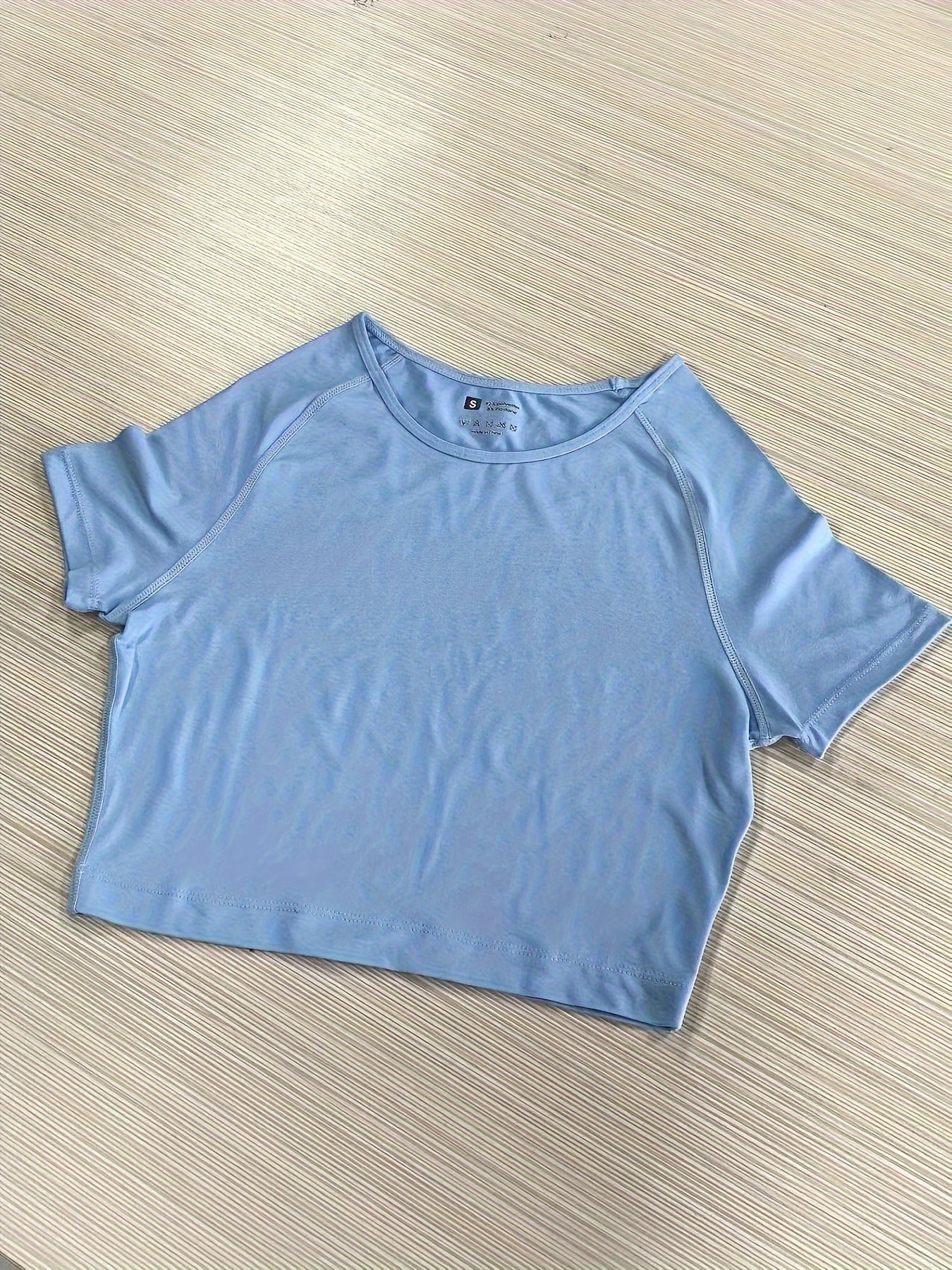 Quick Drying Short Sleeve T shirt Running Sports Yoga Crop Top